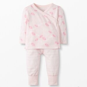 Hanna Andersson Wiggle Set Lila Rosa Tulips 3-6 Months NWT Organic Baby Outfit